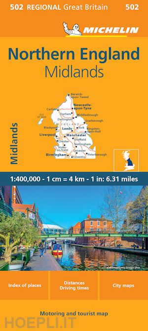 aa.vv. - northern england midlands carta stradale michelin 2024 n.502