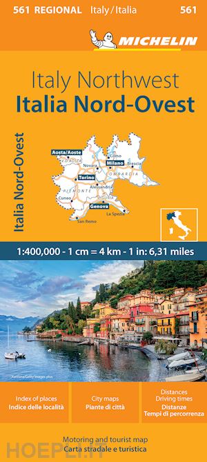 aa.vv. - italia nord ovest carta stradale michelin n.561