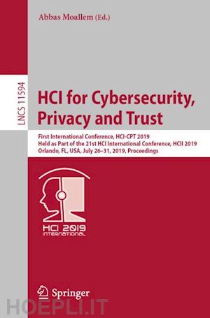 moallem abbas (curatore) - hci for cybersecurity, privacy and trust