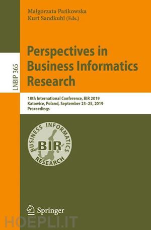 pankowska malgorzata (curatore); sandkuhl kurt (curatore) - perspectives in business informatics research