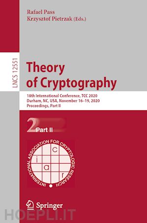 pass rafael (curatore); pietrzak krzysztof (curatore) - theory of cryptography
