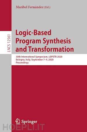 fernández maribel (curatore) - logic-based program synthesis and transformation