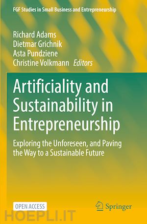 adams richard (curatore); grichnik dietmar (curatore); pundziene asta (curatore); volkmann christine (curatore) - artificiality and sustainability in entrepreneurship