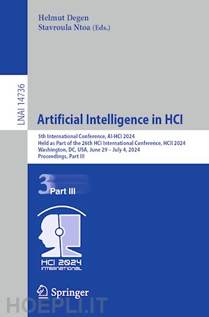 degen helmut (curatore); ntoa stavroula (curatore) - artificial intelligence in hci