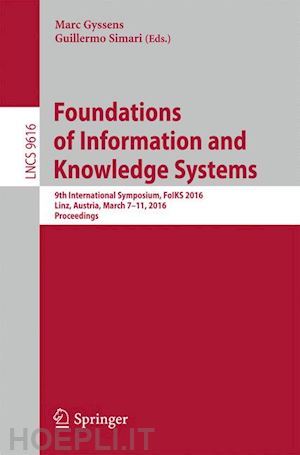 gyssens marc (curatore); simari guillermo (curatore) - foundations of information and knowledge systems