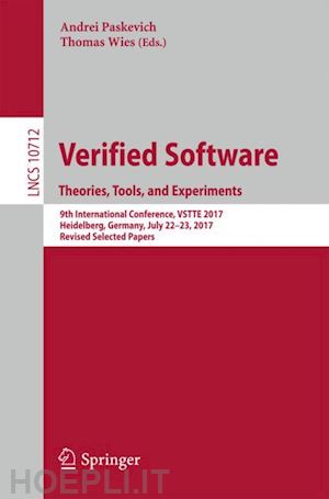 paskevich andrei (curatore); wies thomas (curatore) - verified software. theories, tools, and experiments