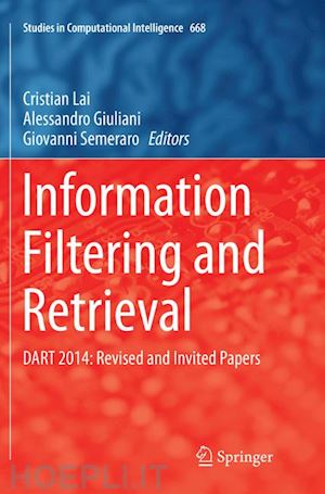 lai cristian (curatore); giuliani alessandro (curatore); semeraro giovanni (curatore) - information filtering and retrieval