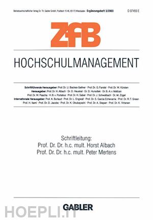 albach horst (curatore); mertens peter (curatore) - hochschulmanagement