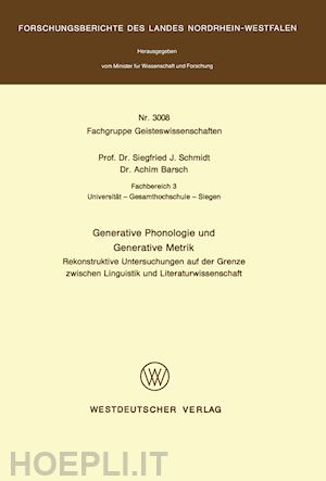 schmidt siegfried j. - generative phonologie und generative metrik
