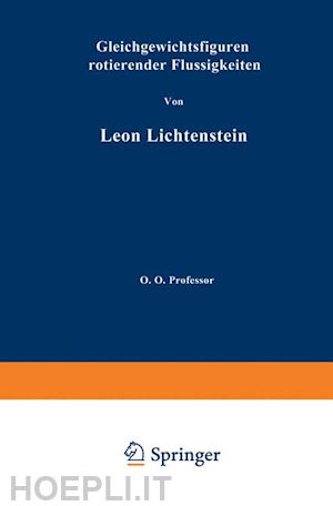 lichtenstein l. - gleichgewichtsfiguren rotierender flüssigkeiten