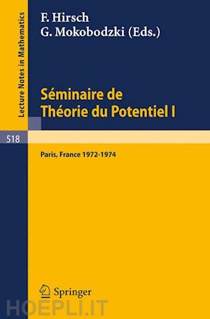  - séminaire de théorie du potentiel, paris, 1972-1974, no. 1