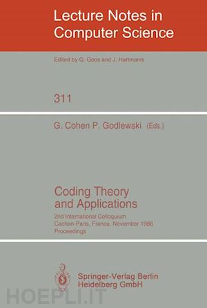 cohen gerard (curatore); godlewski philippe (curatore) - coding theory and applications