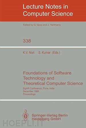 nori kesav v. (curatore); kumar sanjeev (curatore) - foundations of software technology and theoretical computer science