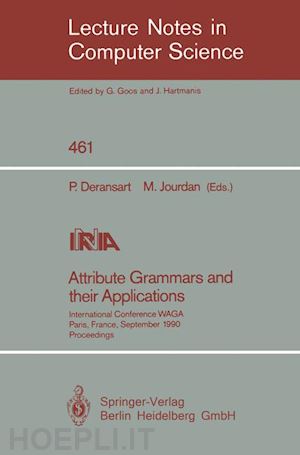 deransart pierre (curatore); jourdan martin (curatore) - attribute grammars and their applications