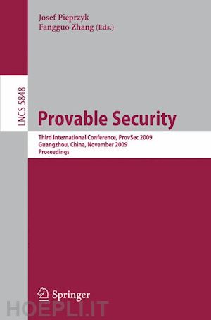 pieprzyk josef pawel (curatore); zhang fangguo (curatore) - provable security