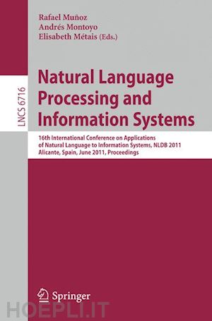 munoz rafael (curatore); montoyo andres (curatore); metais elisabeth (curatore) - natural language processing  and information systems