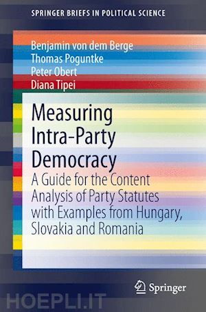 von dem berge benjamin; poguntke thomas; obert peter; tipei diana - measuring intra-party democracy