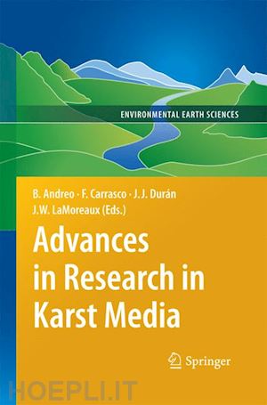 carrasco francisco (curatore); durán valsero juan josé (curatore); lamoreaux james w. (curatore) - advances in research in karst media