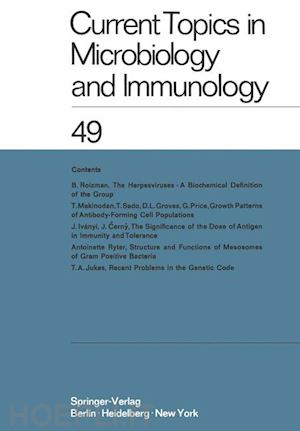 arber w.; maaløe o.; rott r.; schweiger h.-g.; sela m.; syru?ek l.; vogt p. k.; wecker e.; braun w.; cramer f.; haas r.; henle w.; hofschneider p. h.; jerne n. k.; koldovsky p.; koprowski h. - current topics in microbiology and immunology / ergebnisse der mikrobiologie und immunitätsforschung