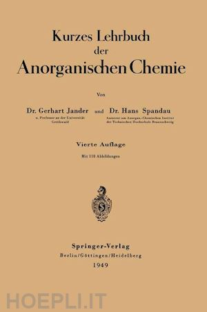 jander gerhart; spandau hans - kurzes lehrbuch der anorganischen chemie