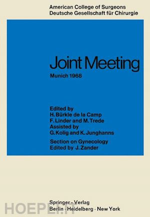 bürkle de la camp h. (curatore); linder f. (curatore); trede m. (curatore) - joint meeting munich 1968