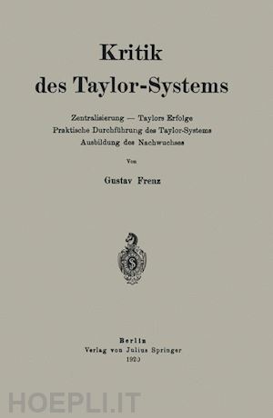 frenz gustav - kritik des taylor-systems
