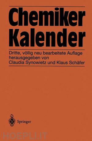 synowietz c. (curatore); schäfer k. (curatore) - chemiker-kalender