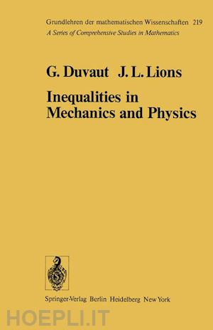 duvant g.; lions j. l. - inequalities in mechanics and physics