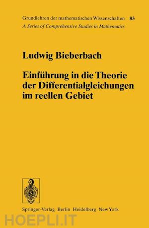 bieberbach ludwig - einführung in die theorie der differentialgleichungen im reellen gebiet
