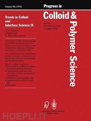 appell jacqueline (curatore); porte gregoire (curatore) - trends in colloid and interface science ix