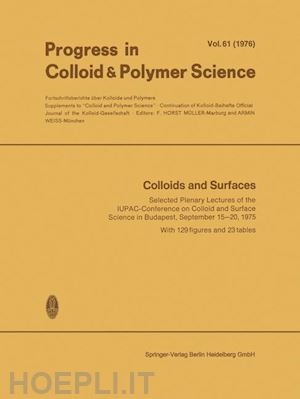 müller f. horst (curatore); weiss armin (curatore) - colloids and surfaces