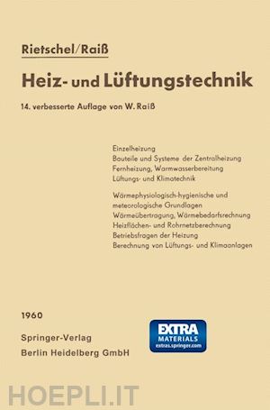 rietschel hermann; raiss wilhelm; roedler fritz - h. rietschels lehrbuch der heiz- und lüftungstechnik