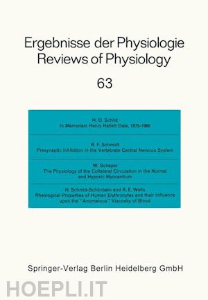 helmreich e.; renold a. e.; trendelenburg u.; weber h. h.; holzer h.; jung r.; kramer k.; krayer o.; lynen f.; miescher p. a.; paton w. d. m.; rasmussen h. - ergebnisse der physiologie / reviews of physiology