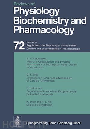 adrian r. h.; renold a. e.; trendelenburg u.; ullrich k.; vogt w.; weber a.; helmreich e.; holzer h.; jung r.; kramer k.; krayer o.; lynen f.; miescher p. a.; rasmussen h. - reviews of physiology, biochemistry and pharmacology