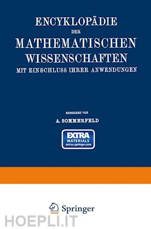 arnold sommerfeld - encyklopädie der mathematischen wissenschaften mit einschluss ihrer anwendungen
