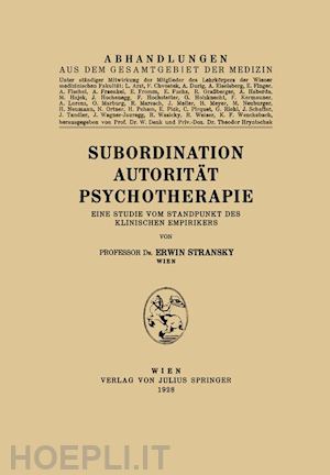 stransky erwin - subordination autorität psychotherapie