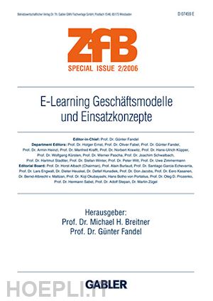 breitner michael h. (curatore); fandel günter (curatore) - e-learning geschäftsmodelle und einsatzkonzepte