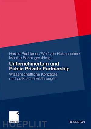 pechlaner harald (curatore); von holzschuher wolf (curatore); bachinger monika (curatore) - unternehmertum und public private partnership