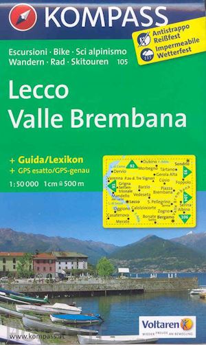 Carte de randonnée n° 105 - Lecco, Valle Brembana (Italie