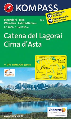 aa.vv. - k 626 - catena del lagorai/ cima d'asta carta escursioni 1:25000