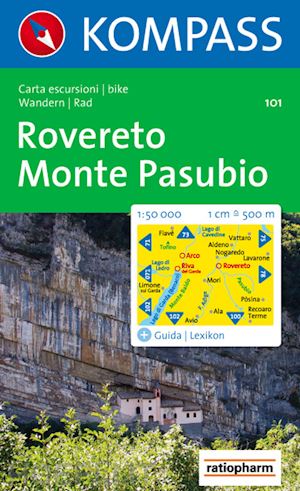 aa.vv. - k 101 - rovereto monte pasubio - carta escursioni, bike 1:50000