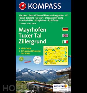 aa.vv. - k 037 - mayrhofen, tuxer tal,, zillergrund - carta escursionistica 1:25000