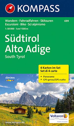 aa.vv. - k 699 - sudtirol alto adige - set di 4 carte escursionismo e bike scala 1:50000