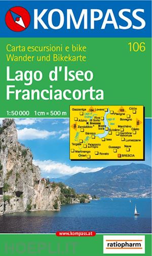 aa.vv. - k 106 - lago d'iseo/franciacorta - carta escursioni, bike 1:50000