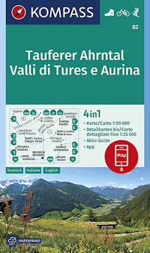 aa.vv. - k 82 valli di tures e aurina/ tauferer ahrntal carta escursionistica 1:50.000