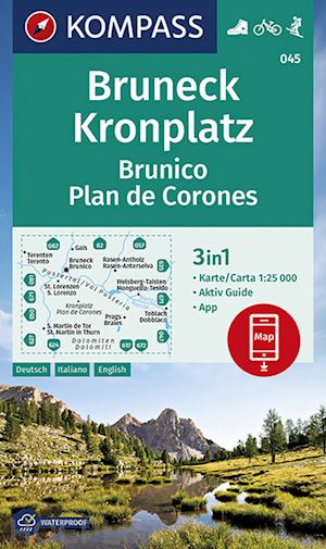 aa.vv. - k 045 brunico, plan de corones - carta escursionistica 1:25.000