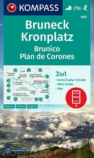 aa.vv. - k 045 brunico, plan de corones - carta escursionistica 1:25.000