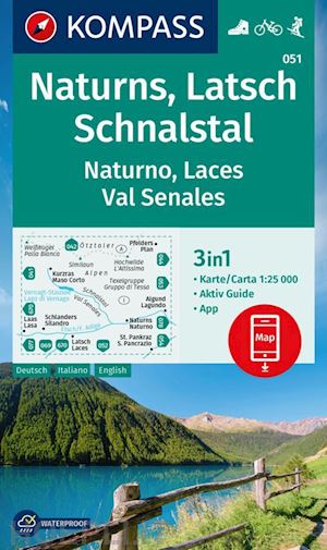 aa.vv. - k 051. naturno, laces, val senales - carta escursionistica 1:25.000