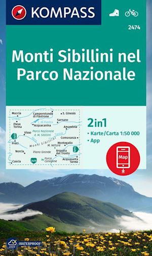 aa.vv. - carta escursionistica n. 2474 monti sibillini nel parco nazionale 1:50.000. con