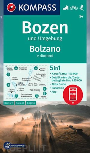 aa.vv. - k 54. bolzano e dintorni - carta escursionistica 1:50.000